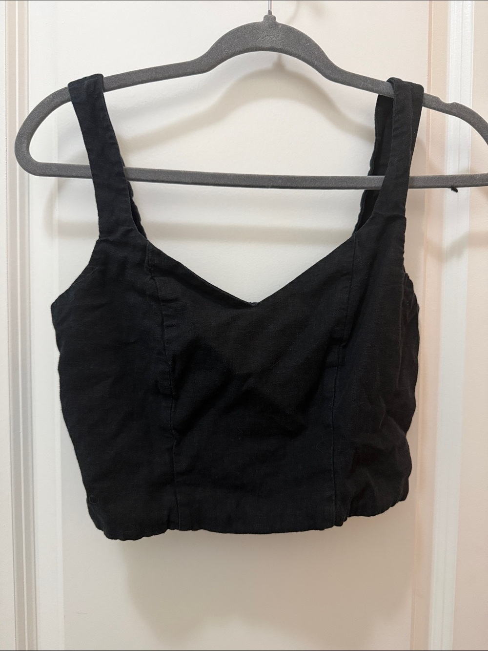 a new day Black Square Neck Crop Camisole